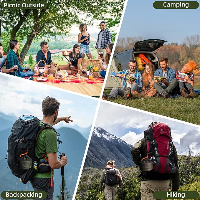 aiGear 3pcs Camping Cookware Mess Kit, Non-Stick Camping Pan Pot Kettle, Lightweight Aluminum, Collapsible Portable Camping Cooking Set for Outdoor Cooking Hiking Picnic