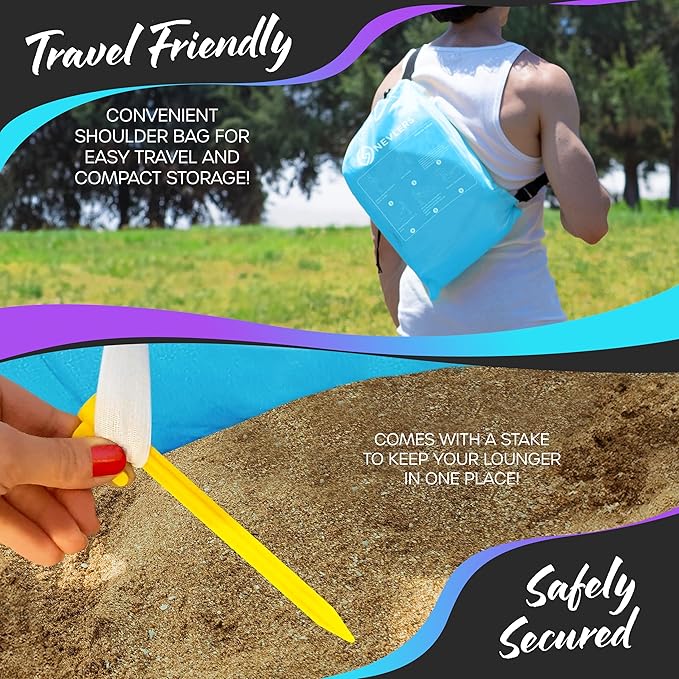 Nevlers Inflatable Lounger | 210T Polyester Inflatable Chair | No-Pump Blow Up Couch | Camping Couch Air Sofa Bed w/ 450 lbs. Cap., Pockets & Matching Bag | Use as Inflatable Couch for Adults & Kids