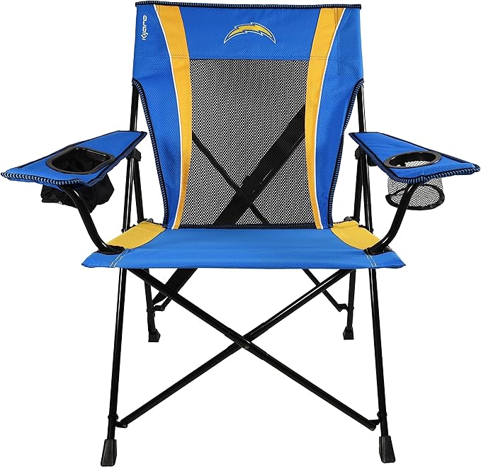 Kijaro Sports Fan Folding Chair, 26" L x 35.5" W x 37" H, Los Angeles Chargers