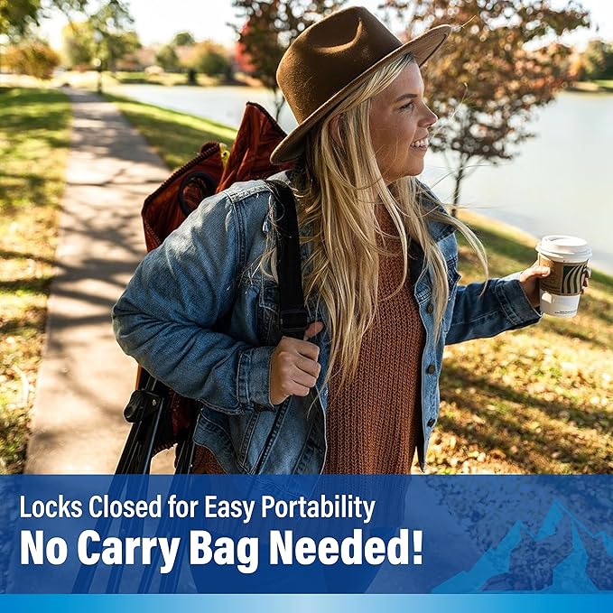 Kijaro Dual Lock Portable Camping Chairs - Versatile Folding Chair, Sports Chair, Outdoor Chair & Lawn Chair - Dual Lock Feature Red Rock Canyon