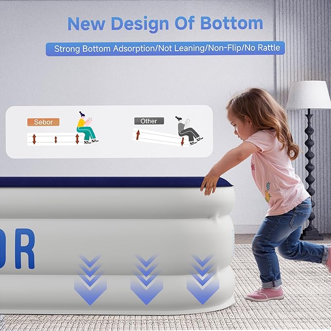 Air Mattress Twin with Built-in Pump 18", Comfortable Self-Inflating Air Mattress with High-Speed Pump, Durable Blow Up Mattress Twin with Storage Bag for Guests, Camping, Travel