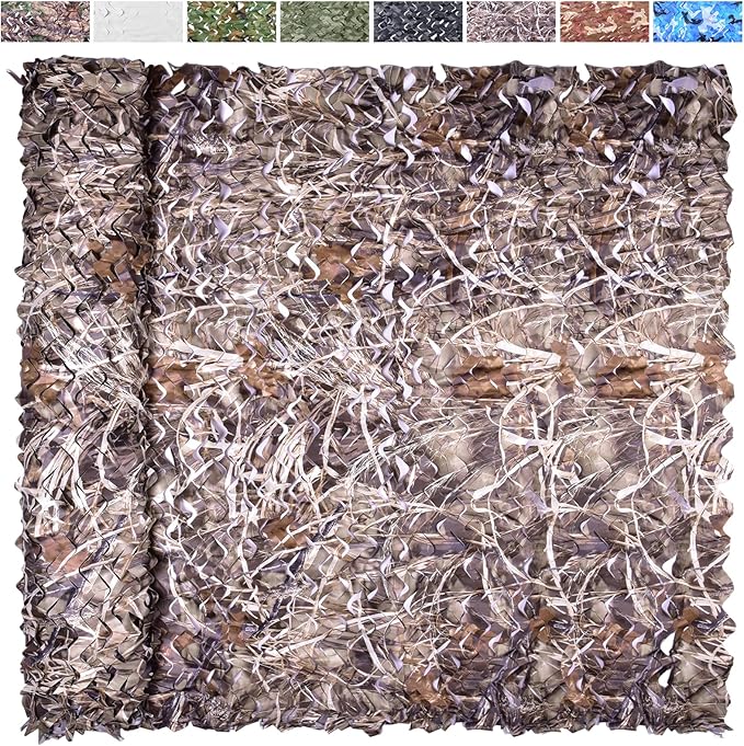 Camo Netting Camouflage Netting 20x20 10x20 10x10 Bulk Roll Burlap Camo Tarp Sunshade Net for Hunting Blind Dinosaur Birthday Jungle MilitaryTheme Party Decoration Camping Shooting