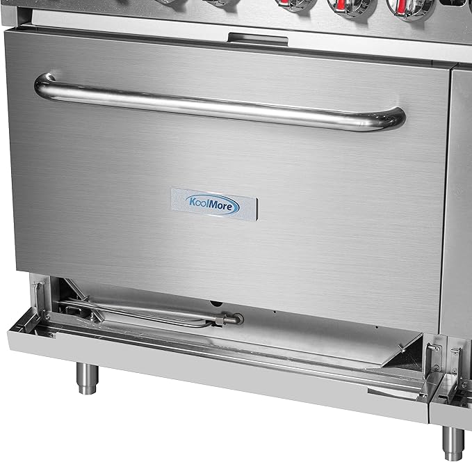 KoolMore KM-CRGB60-NG 60 in. 6 Burner Commercial Natural Gas Range with 24 in. Griddle and Broiler