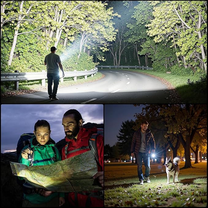Rechargeable Flashlights High Lumens, Metal Flashlights Rechargeable, Super Bright Flashlight, Waterproof Tactical Flash Light, High Powered LED Flashlight for Emergency Home Camping Essentials 2Pack