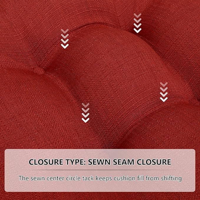 RACE LEAF Chair Cushions 19" x 19" Red - Outdoor/Indoor Patio Cushions Set of 2 - Replacement Cushions for Chairs and Seating - Chair Seat Pads for Porch, Deck, and Garden Seats