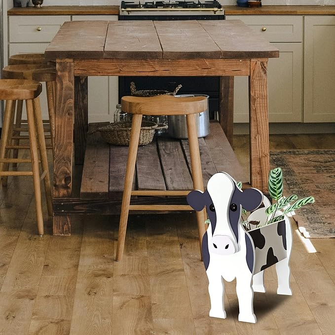 Dairy Cow Planter, Pet Shape Garden Pots Plant Pots for Indoor/Outdoor Gardens Decoration, Cute, Surprise Gifts/Souvenirs for Pet Lovers