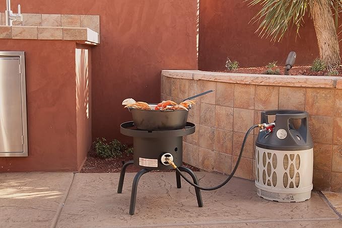 Camp Chef SHP-RL High Pressure Single Burner Cooker with Detachable legs and Round top, Black