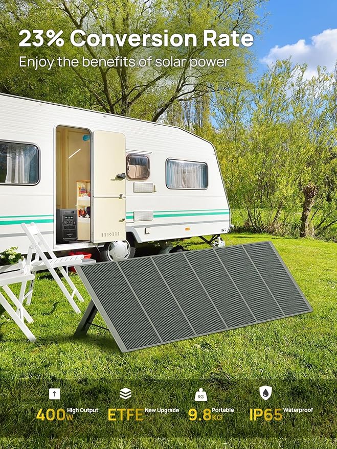 AFERIY Portable Power Station AF-P210 2048Wh | 2400W with 400W Solar Panel,AC Output with 120V,2400W,Solar Generator for Home Use,Outdoor Camping,Power Outage, Camping,Emergencies