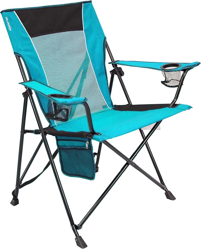 Kijaro Dual Lock Portable Camping Chair - Versatile Folding Sports and Outdoor Chair for Lawn - Locks Position - Ionian Turquoise