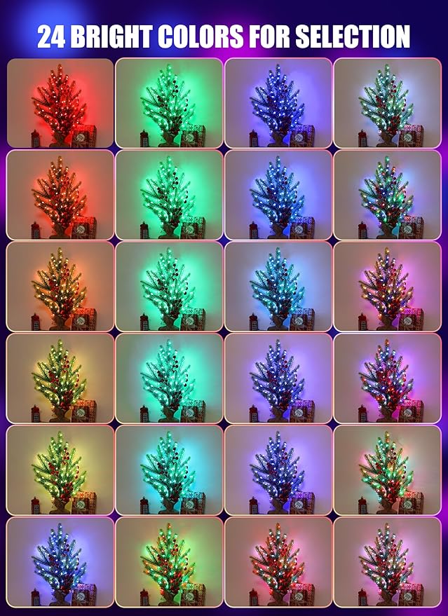 Minetom Upgraded Color Changing Fairy String Lights - 66 ft 200 LED 24 Colors USB Silver Wire Lights with Remote and Timer for DIY Bedroom Party Indoor Christmas Decoration, Adapter Included