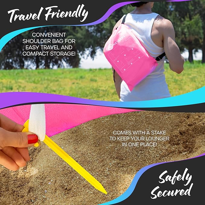 Nevlers Inflatable Lounger | 210T Polyester Inflatable Chair | No-Pump Blow Up Couch | Camping Couch Air Sofa Bed w/ 450 lbs. Cap., Pockets & Matching Bag | Use as Inflatable Couch for Adults & Kids