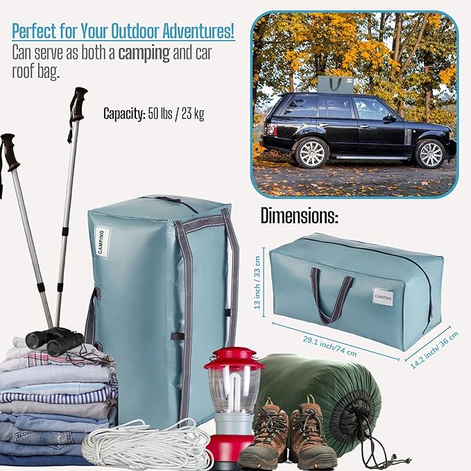 VENO 10 Pack Moving Bags w/Backpack Straps, Heavy Duty, Moving Boxes Alternative, Packing Supplies, Large Storage Totes for Dorm Room Essentials with Zipper for Clothes (Shiny Light Blue, 10 Pack)