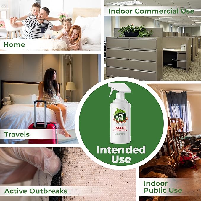 Insect Exterminator - a Non-Toxic, Kill on Contact Bug Spray hat Doesn't Stain & is Odor Free. Kills Fleas, Ants, Mites, Silverfish, and Other Home Insects. Shake & Spray (3X 16oz)