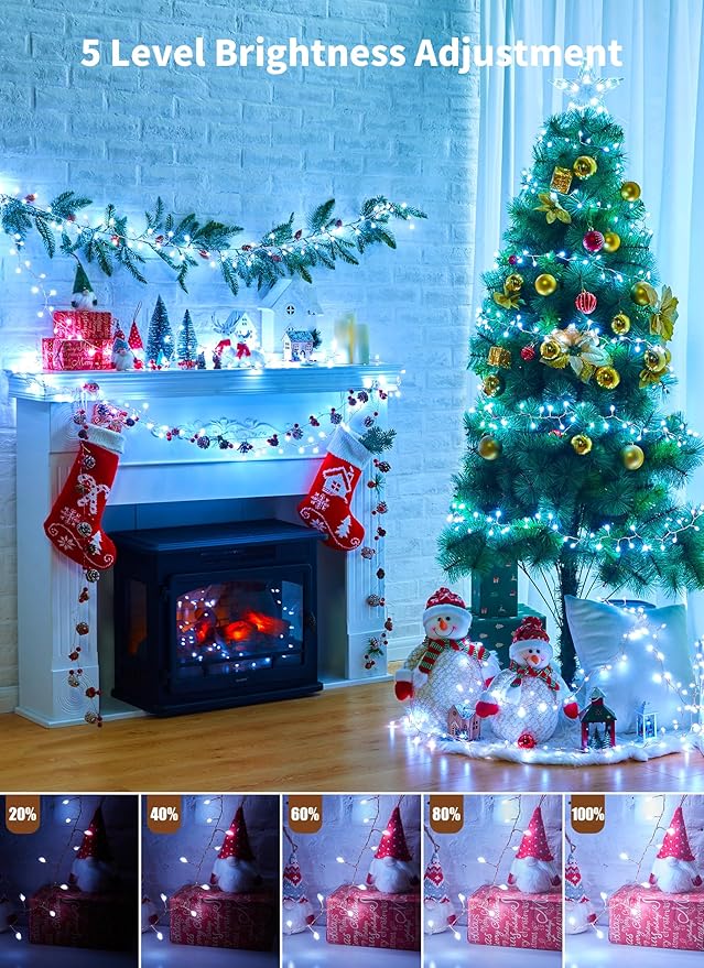 Moonflor 10FT Fairy Lights Color Changing - 100 LED 22 Colors Cluster Fairy Lights with Remote, Firecracker String Lights with 12 Modes, Halloween Fairy Lights for Bedroom Indoor Classroom Christmas