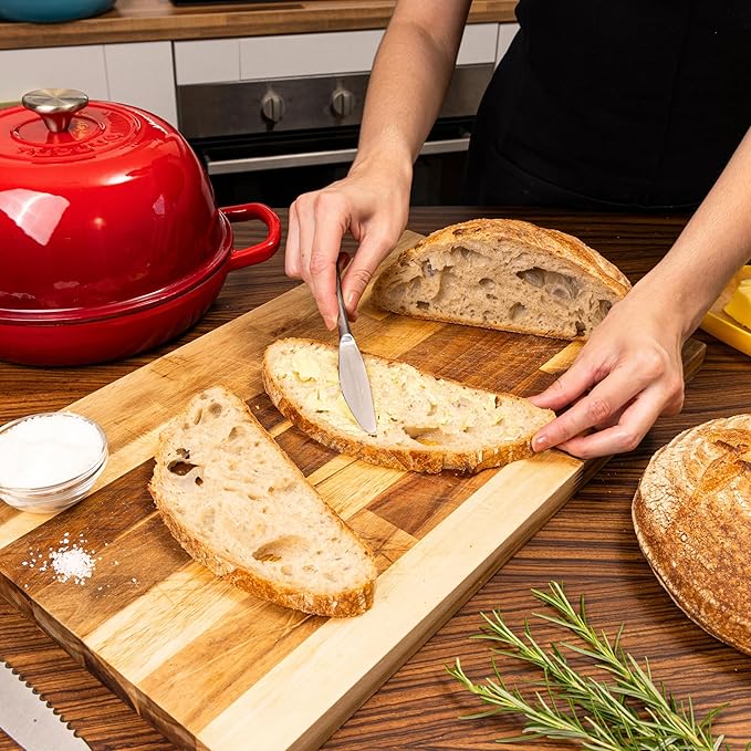Enamelled Cast Iron Dutch Oven Pot – Dutch Oven For Sourdough Bread Baking – Cast Iron Bread Pot – Red, 6 Quarts, 26cm – by Nuovva