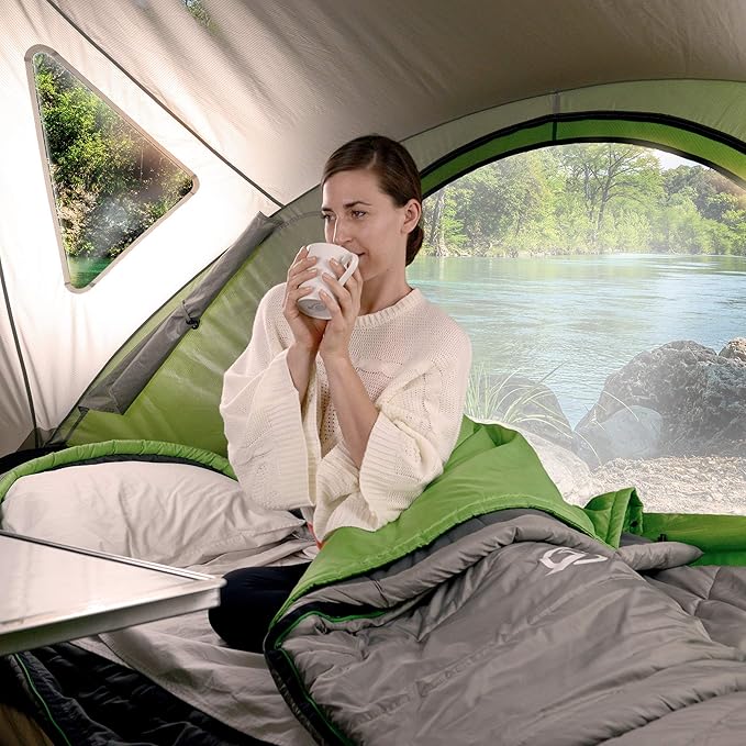 SylvanSport Cloud Layer Sleeping Bag for Adults - Adjustable Layers for 3-4 Season use - Integrated Cotton Sheet