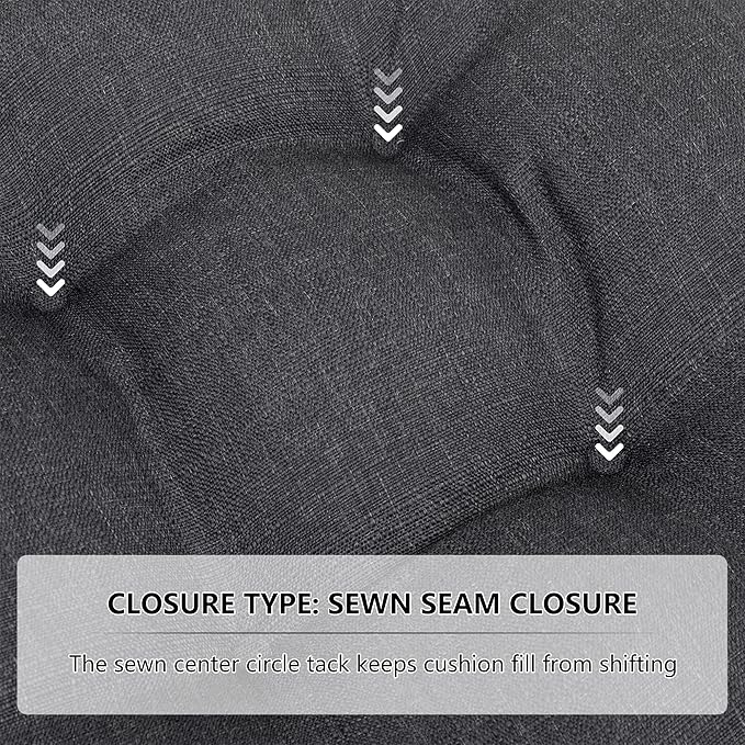 RACE LEAF 4 Pack Patio Chair Cushions 17x17 Inch, Thickened Waterproof Cushions with Stain Resistant Cover and Non-Slip Ties for Patio Furniture (Gray)