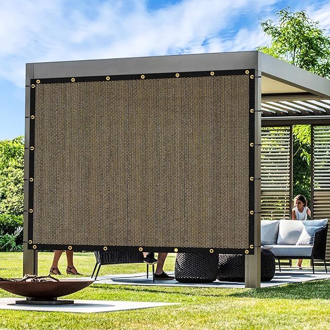 Artpuch Outdoor Pergola Shade Cover 9x14 FT Sun Shade Cloth with Grommets Mocha 90% UV Protection Canopy Patio Privacy Screen (Customized Available)