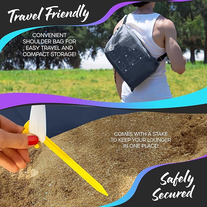 Nevlers Inflatable Lounger | 210T Polyester Inflatable Chair | No-Pump Blow Up Couch | Camping Couch Air Sofa Bed w/ 450 lbs. Cap., Pockets & Matching Bag | Use as Inflatable Couch for Adults & Kids