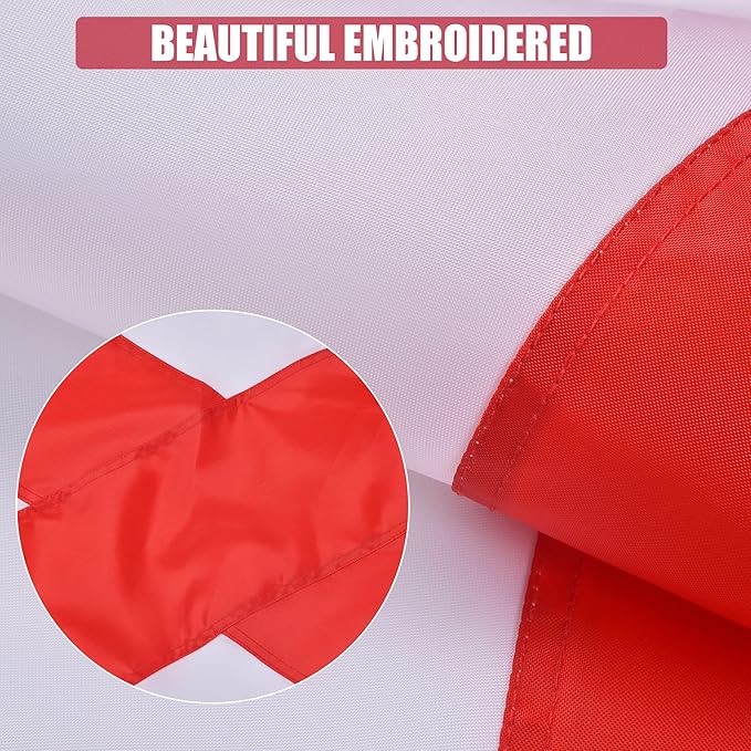 Alabama State Flag 3x5 Ft, Deluxe Embroidered Heavy Duty Polyester Durable AL Outside Flags, Indoor/Outdoor with Sewn Stripes and Brass Grommets