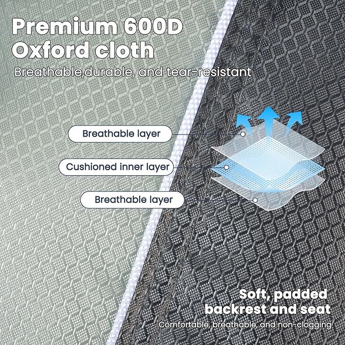 Oversized Folding Camping Chair for Adults, Supports 500 LBS Camping Chairs, Outdoor Lawn Chairs for Adults, Portable Chairs for Camping, Beach, Fishing, Hiking, Gray