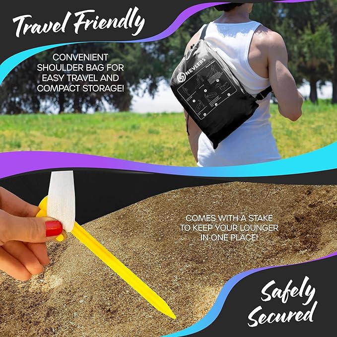 Nevlers Inflatable Lounger | 210T Polyester Inflatable Chair | No-Pump Blow Up Couch | Camping Couch Air Sofa Bed w/ 450 lbs. Cap., Pockets & Matching Bag | Use as Inflatable Couch for Adults & Kids