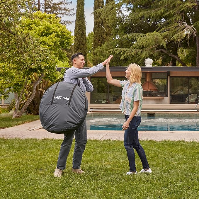 EAST OAK Screen House Tent Pop-Up, Portable Screen Room Canopy Instant Screen Tent 6 x 6 FT with Carry Bag for Patio, Backyard, Deck & Outdoor Activities, Beige