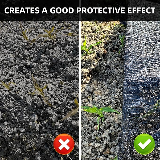 50% Shade Cloth, 6.5x16.5FT Sun Shade Cover Net Mesh Tarp with Grommets for Greenhouse, Plant, Garden, Patio, Pergola, Sun Shade Canopy Black