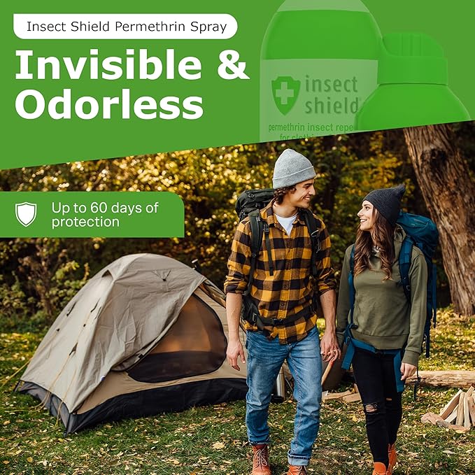 Premium Permethrin Spray - Tick, Flea, Fly, Mosquito, Chigger, Spider & Bed Bug Repellent for Clothing, Gear, Furniture, & Tents, Lasts up to 60 Days, Clear, 18 Oz Aerosol