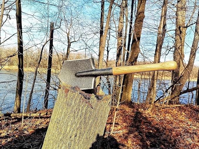 Mastiff Gears® Battle Wolf Shovel, Remodeled Sapper Shovel with Hardwood Handle, for Camping, Hiking, Fishing, Self-Defence and Emergency