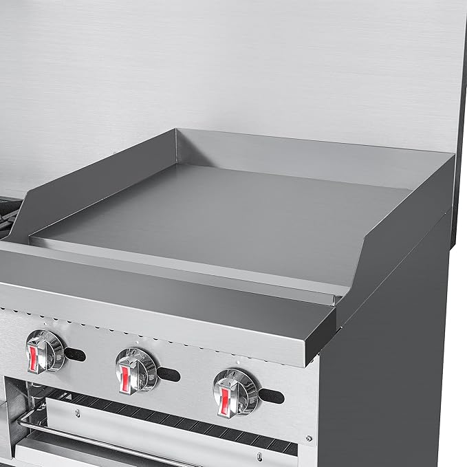 KoolMore KM-CRGB60-LP 60 in. 6 Burner Commercial Liquid Propane Range with 24 in. Griddle and Broiler