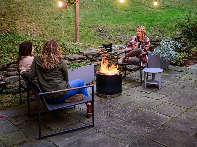 Solo Stove Bonfire with Stand | 19.5" Smokeless Fire Pit, Removable Ash Pan | Portable Stainless Steel Wood Burning Outdoor Fireplace, Ideal for 4–6 People, 21.75 lbs, Gunmetal