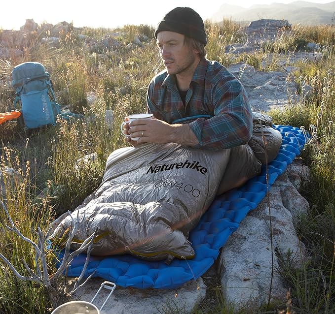 Naturehike Ultralight Down Sleeping Bag, 650FP Backpacking Sleeping Bag for Adults, 42℉ Waterproof Sleeping Bags for Camping, Hiking, Traveling with Compression Sack