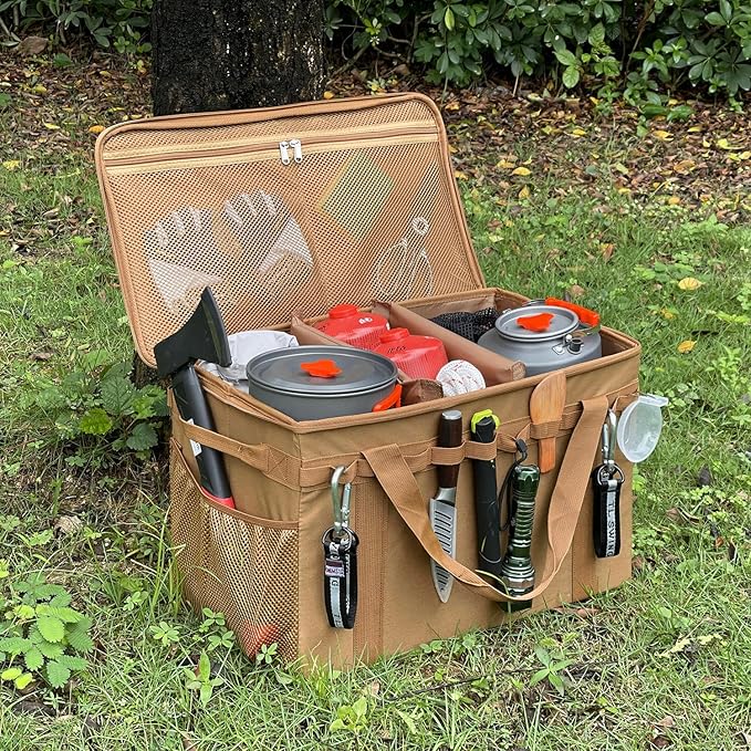 Tactical Camping Storage Bag - 46L Utility Tote Bag Trunk Organizer (Black)