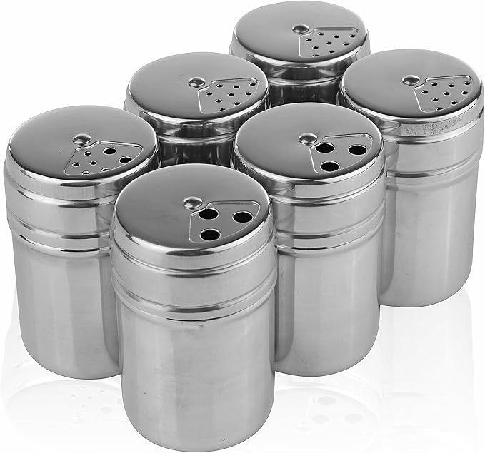 Wealers 6 Piece Stainless Steel Salt and Pepper Spice Shakers (Blue)