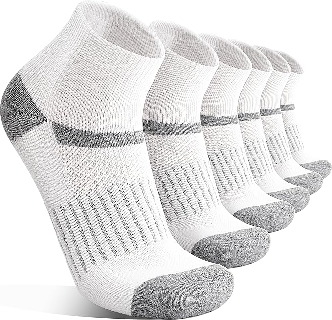 6 Pairs Merino Wool Ankle Running Hiking Socks Compression Support Breathable Thick Cushion No Show Socks for Women Men