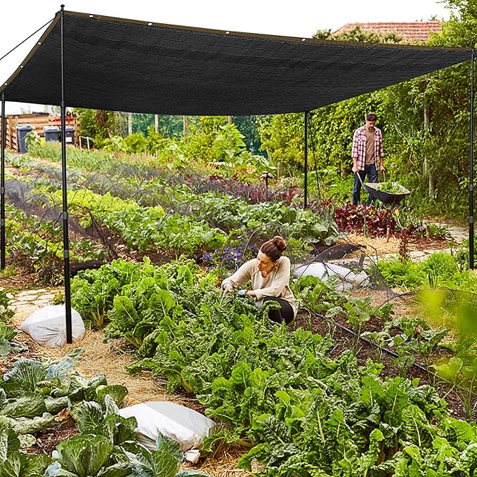 QLOFEI 18x30 FT Shade Cloth for Garden, 80-90% Sunblock Shade Neting Cover with Grommets, Sun Screens for Patio Plants Greenhouse, Shade Sails for Kennel Chicken Coop Pergola Outdoor