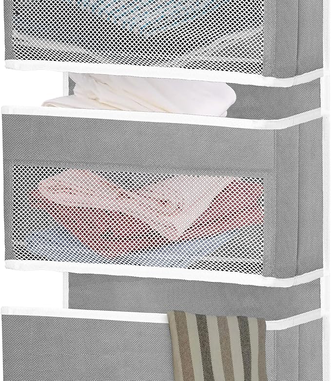 Over The Door Organizer Storage, 6 Shelf Removable Hanging Reinforced Anti-tilt, 44 lbs Load-Bearing, Suitable for Bedroom, Bathroom, Pantry Organization and Storage