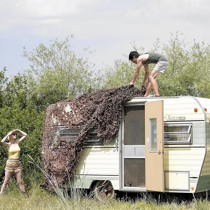 Camo Netting Camouflage Netting 20x20 10x20 10x10 Bulk Roll Burlap Camo Tarp Sunshade Net for Hunting Blind Dinosaur Birthday Jungle MilitaryTheme Party Decoration Camping Shooting