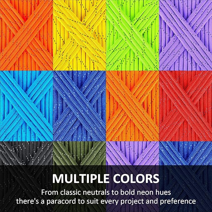 WEREWOLVES Reflective Paracord Rope 7 Strand Type III Parachute Cord 4mm 100ft / 200ft for Tent Camping Hiking Fishing Survival Tactical Clothesline DIY Projects