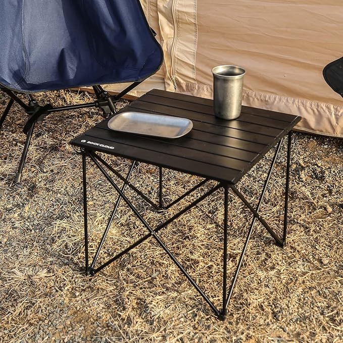 ROCK CLOUD Portable Camping Table Ultralight Aluminum Camp Table Folding Compact Beach Table for Camping Hiking Backpacking Outdoor Picnic, Reinforced Small