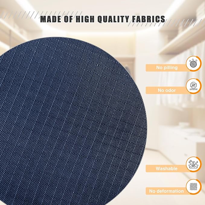 Hanging Closet Organizer - 3-Shelf, Easy Mount Foldable Wardrobe Storage Shelves for Clothes, Handbags, Shoes & Accessories - Washable Oxford Cloth Fabric, Navy Blue