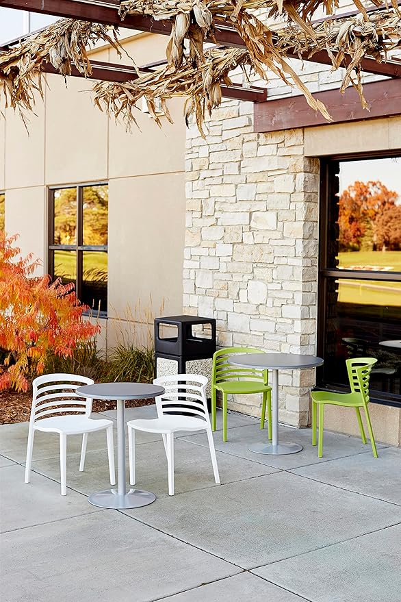 Safco Canmeleon Trash Can, 38 Gallons, Indoor and Outdoor Use, Durable & Weather-Resistant Commercial Garbage Can with Stone Panels, Black