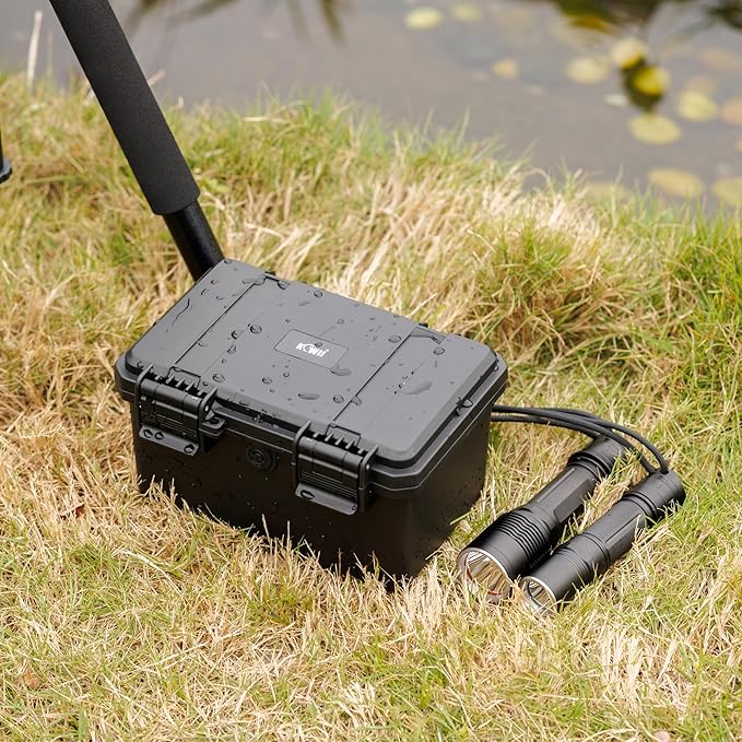 KIWIFOTOS 58 Slots AA AAA CR2032 Battery Case Holder with Tester, IP67 Waterproof Outdoor Batteries Storage Organizer Container with 3V CR2032 Button Battery Holder