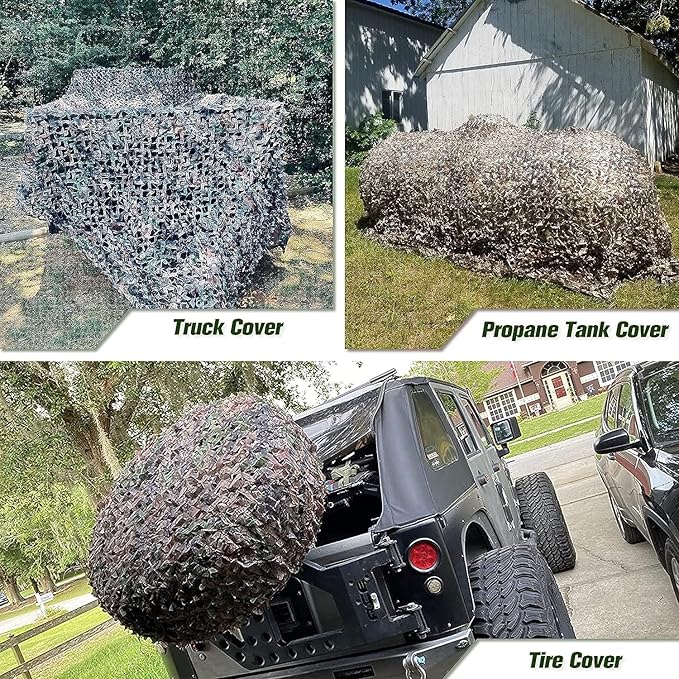 Camo Netting Camouflage Netting 20x20 10x20 10x10 Bulk Roll Burlap Camo Tarp Sunshade Net for Hunting Blind Dinosaur Birthday Jungle MilitaryTheme Party Decoration Camping Shooting