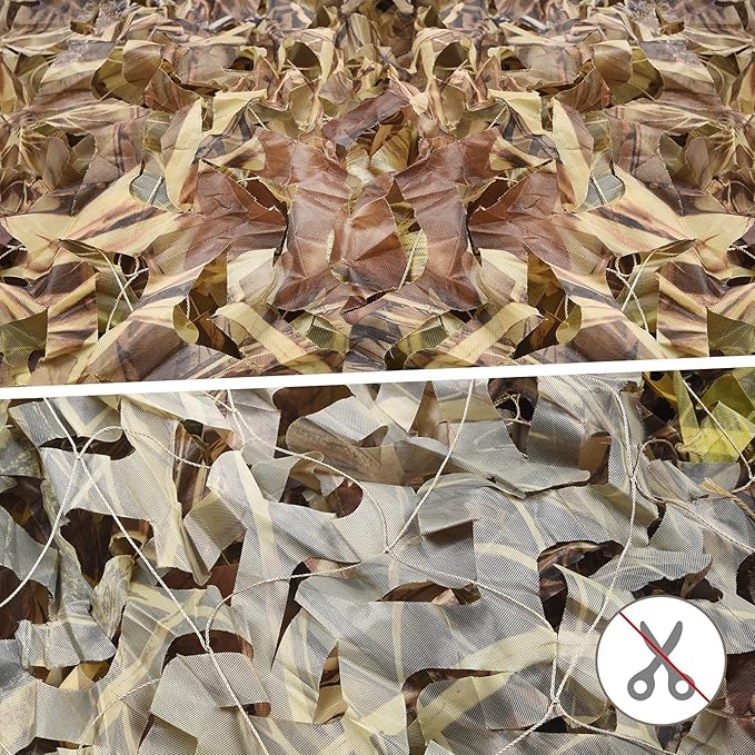 FLYEGO GEN 2 Camo Netting Camouflage Netting Hunting Blind Camo Net Camouflage Nets Military Surplus for Shooting Party Decoration Photograph Car Cover Sunshade