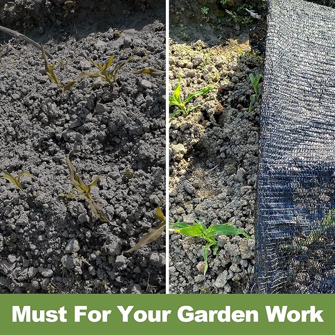 50% Shade Cloth, 6.5x10FT Black Sun Shade Cover for Plants, Garden, Greenhouse, Patio, Chicken Coop