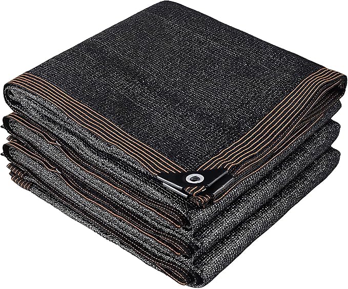 winemana 70% Black Shade Cloth, 12 x 8 FT Durable Mesh Tarp with Grommets, Resistant Garden Sun Shade Netting with Taped Edge for Plant Cover, Greenhouse, Patio, Tomatoes, Chicken Coop, Barn Kennel
