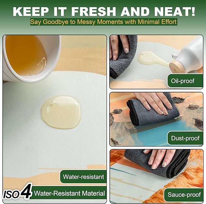 72 X 30 Inch Elastic Fitted Camping Table Cover with Bench Covers & Storage Bag, Picnic Tablecloth, Fits 6ft Picnic Tables,Washable & Reusable, Spill Resistant,Waterproof - Tropical Beach