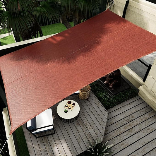 Sun Shade Sail Canopy, 10' x 13' Rectangle 95% UV Block Shade Cover for Outdoor, Backyard Patio, Lawn, Garden, Sandbox Carpor Brick Red
